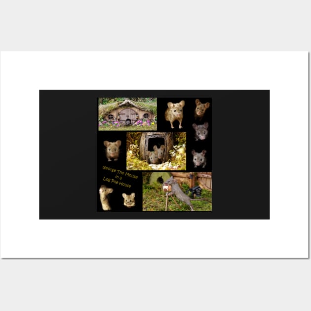 George the mouse in a log pile house large mixed images Wall Art by Simon-dell